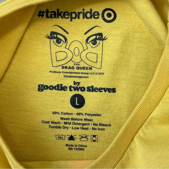 Pride Drag T-Shirt Bob The Drag Queen Yellow Large Paint Head HBO We Are Here - Picture 3 of 6